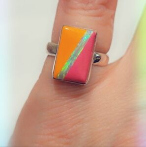 Opal Sterling Gemstone Ring